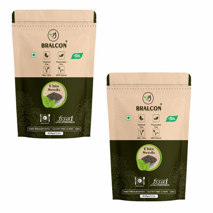 BRALCON Raw Unroasted Organic Chia Seeds -100gm(Pack of 2)