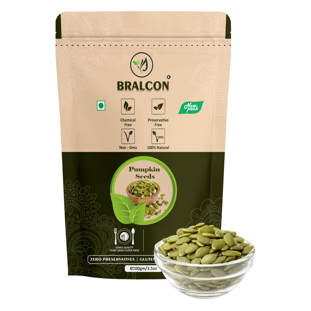 BRALCON Seeds Combo of Chia, Watermelon, Pumpkin, Sunflower, Flax Seeds - 500g (5 x 100g Each Pack)