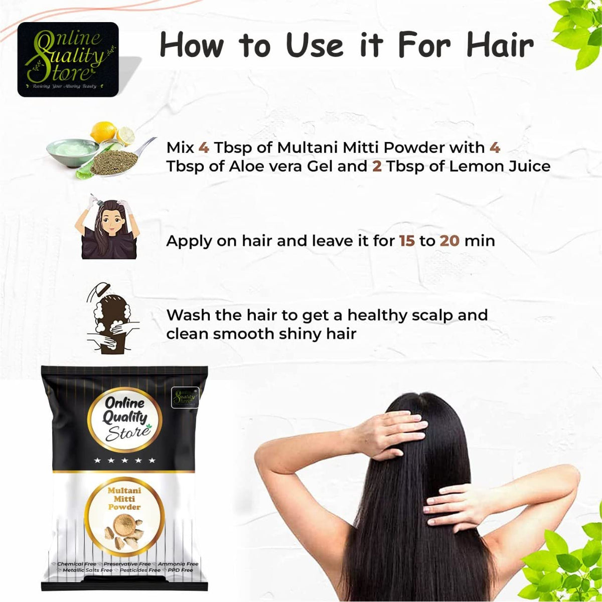 Online Quality Store herbal powder combo for hair and face (Multani mitti powder)