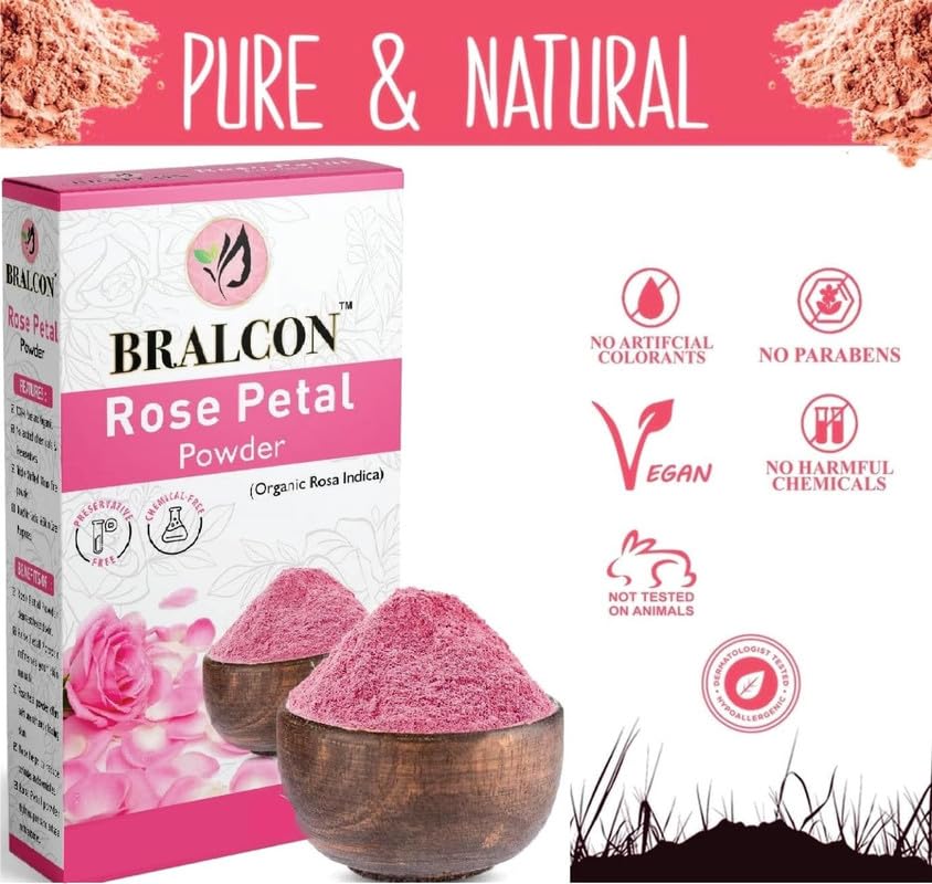 Rose Petal Powder for Facial & Skin Care | Natural Rose Powder for Tanning & Glowing Skin | Skin Whitening Face Pack | 100gm