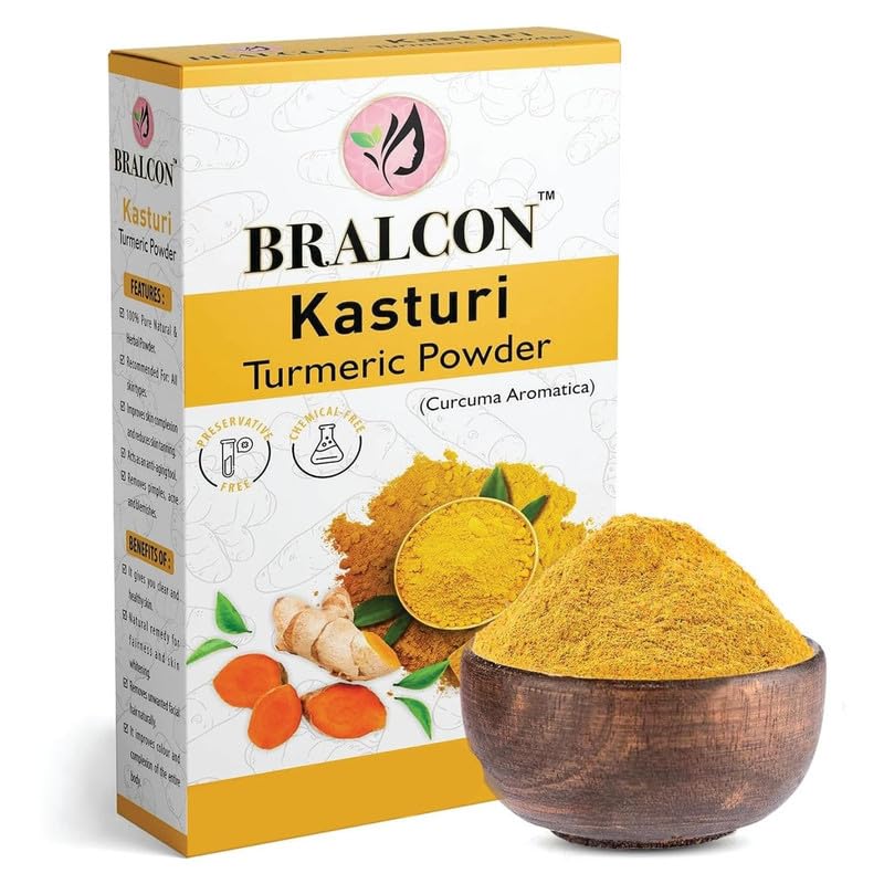 Kasturi Haldi Chandan Powder Combo for Face Pack | Sandalwood Powder | Amba Haldi Powder | Skin Mask | Pack of 2 | 200gm