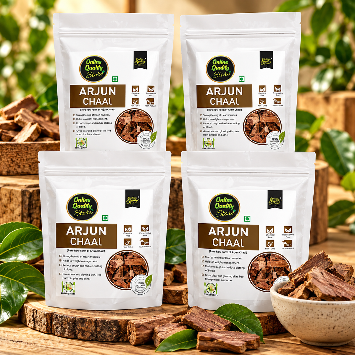 Online Quality Store Arjun Ki Chaal-400g|Terminalia Arjuna bark/Chaal Used to Maintain Blood Pressure