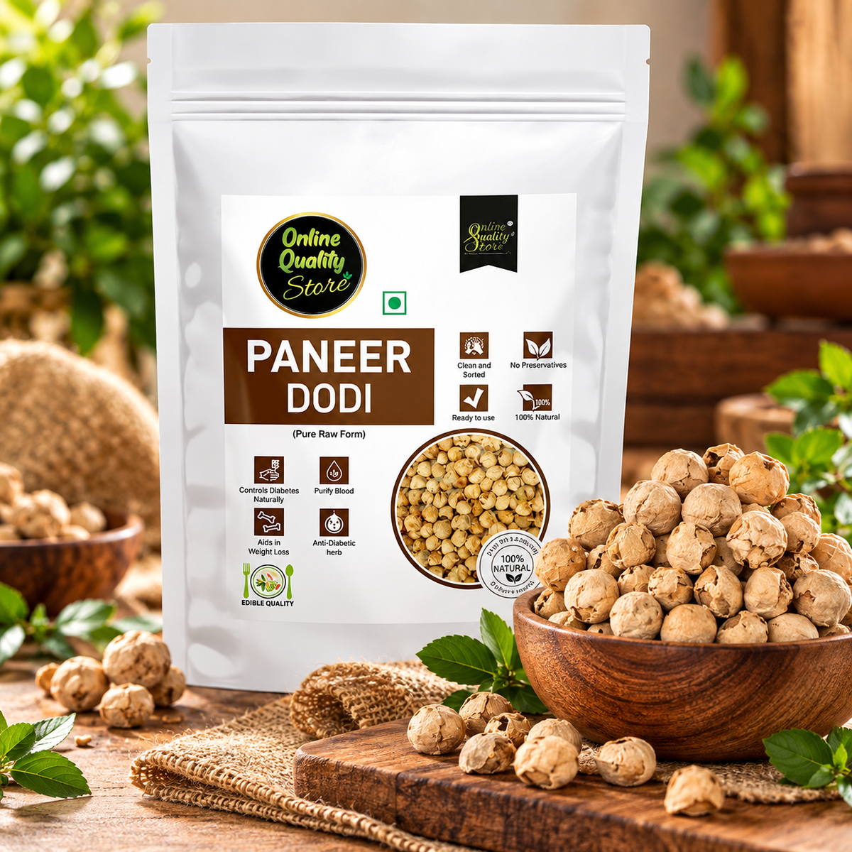 Online Quality Store Paneer Dodi-400g(100g x 4)|Paneer Doda|Paneer Phool|Anti -Diabetic & Weight loss