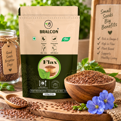 BRALCON Raw Organic Flax Seeds -100g