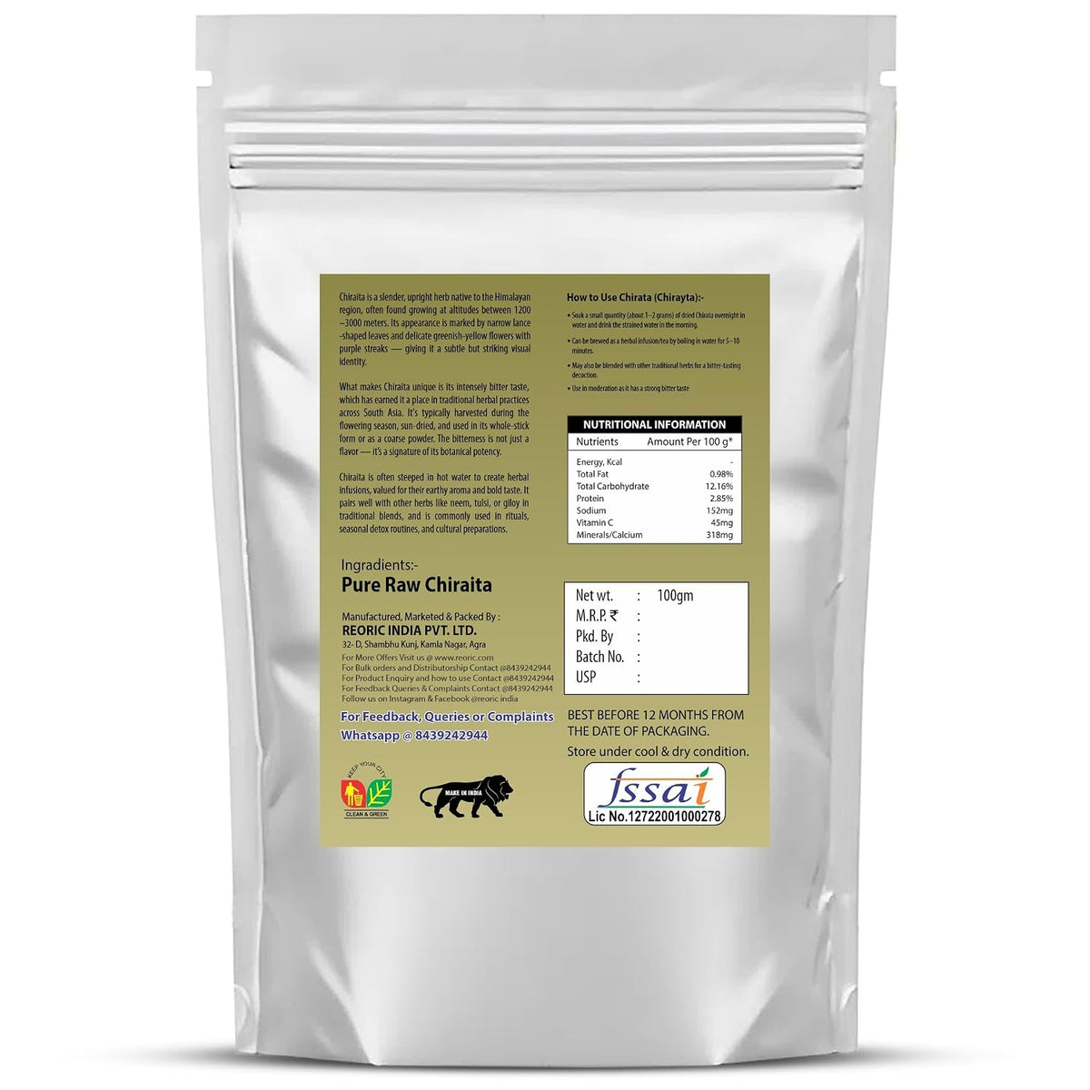 BRALCON Chirata - 100g