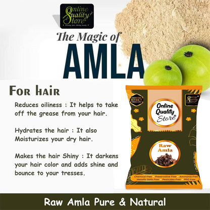 Online Quality Store Raw Amla For Hair Natural (Amla) Dried Form, 400g