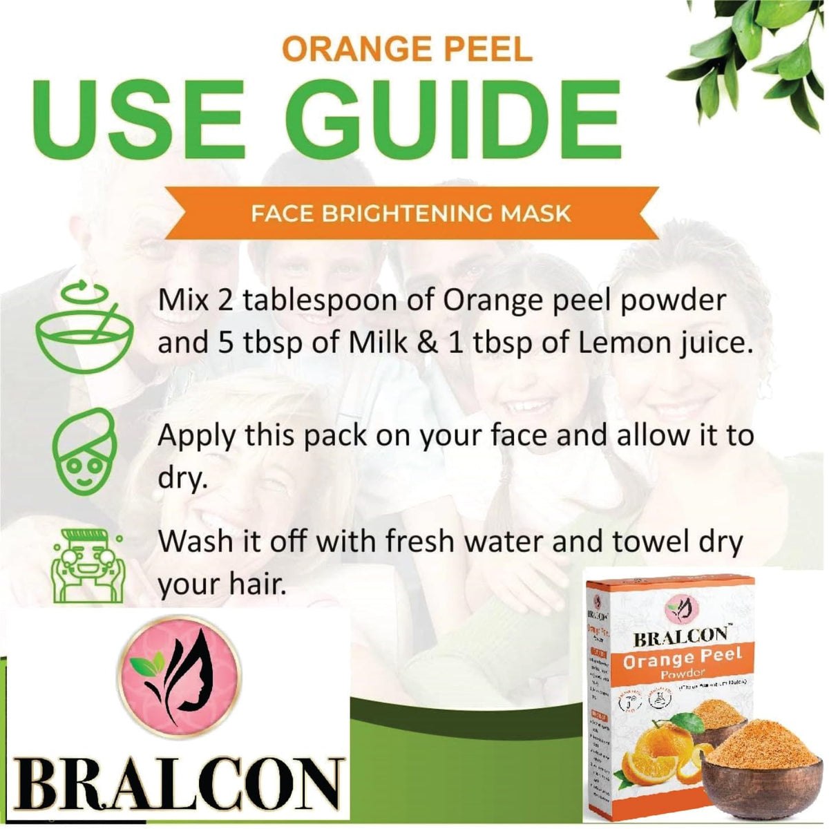 BRALCON Multani Mitti, Orange, Mulethi Powder Combo -300g(100g x 3 Pack) for Skin, Face Pack, Hair