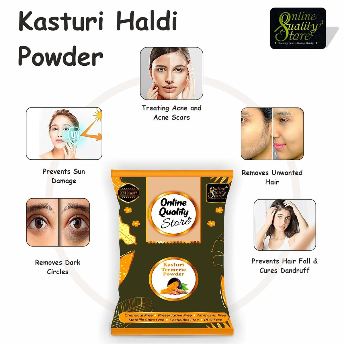 Online Quality Store Kasturi Turmeric Powder for Face Pack (400 Gm)