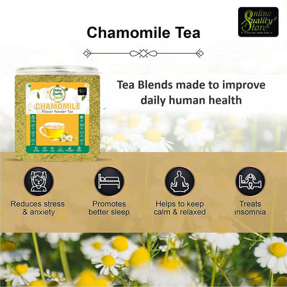 Online Quality Store Chamomile Flower Powder Tea - 100g | Chamomile Tea Powder Caffeine Free Herbal Tea