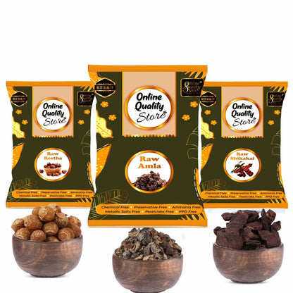 Online Quality Store reetha amla shikakai combo raw form |raw reetha for hair |Aritha|Reetha|Ritha|Soapnuts (Sapindus Mukorossi) |Indian Gooseberry |dried Shikakai, Acacia Concinna |reetha amla shikakai raw shampoo |hair pack ,600g