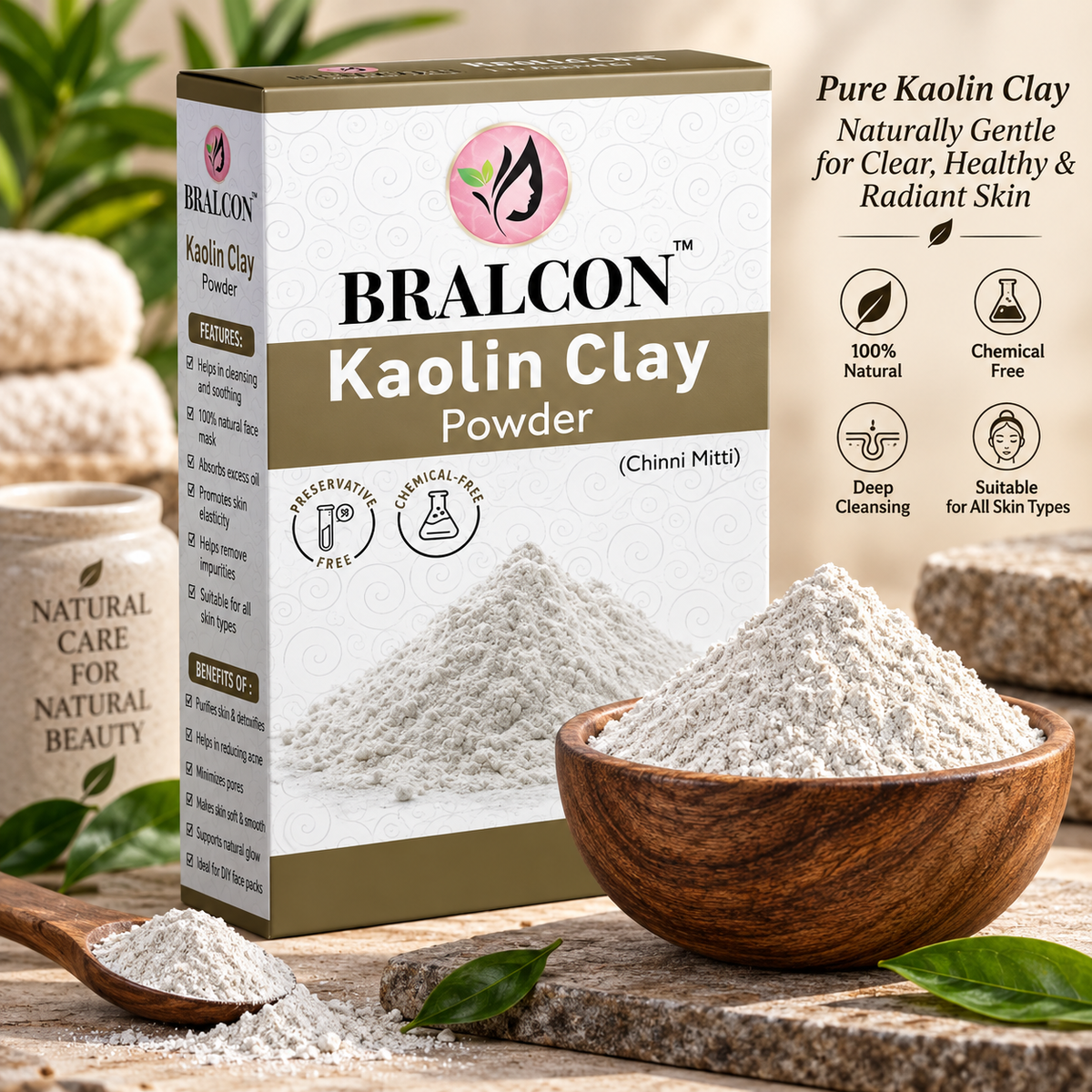 BRALCON Kaolin Clay Powder - 100g