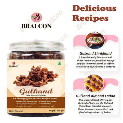 BRALCON Natural Gulkand (Rose Petal Jam) - 400g