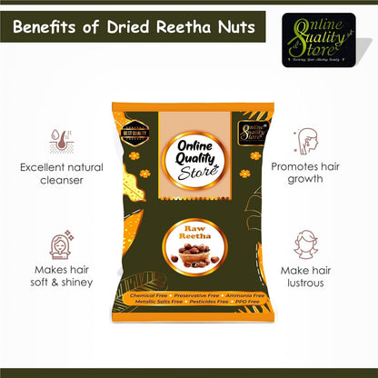 Online Quality Store Raw Reetha For Hair Natural (Ritha) Dried Form, 400g
