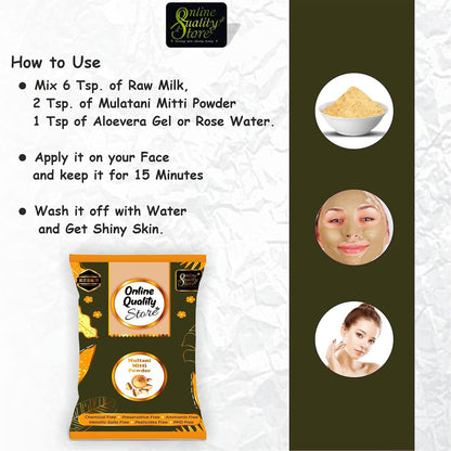 Online Quality Store Herbal Multani Mitti or Fuller Earth Stone, 400g