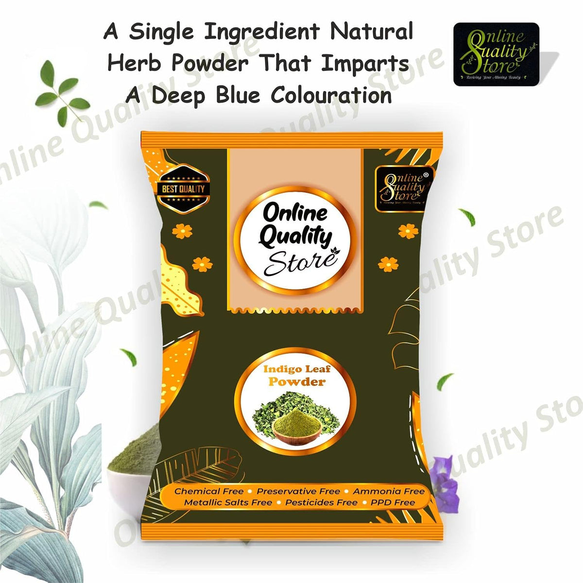 Online Quality Store Indigo powder for hair and Beard Dye - Black - Pure and Natural Lab tested (400 gram)