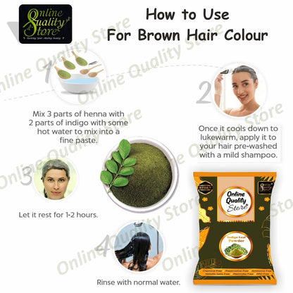 Online Quality Store Indigo powder for hair and Beard Dye - Black - Pure and Natural Lab tested (400 gram)
