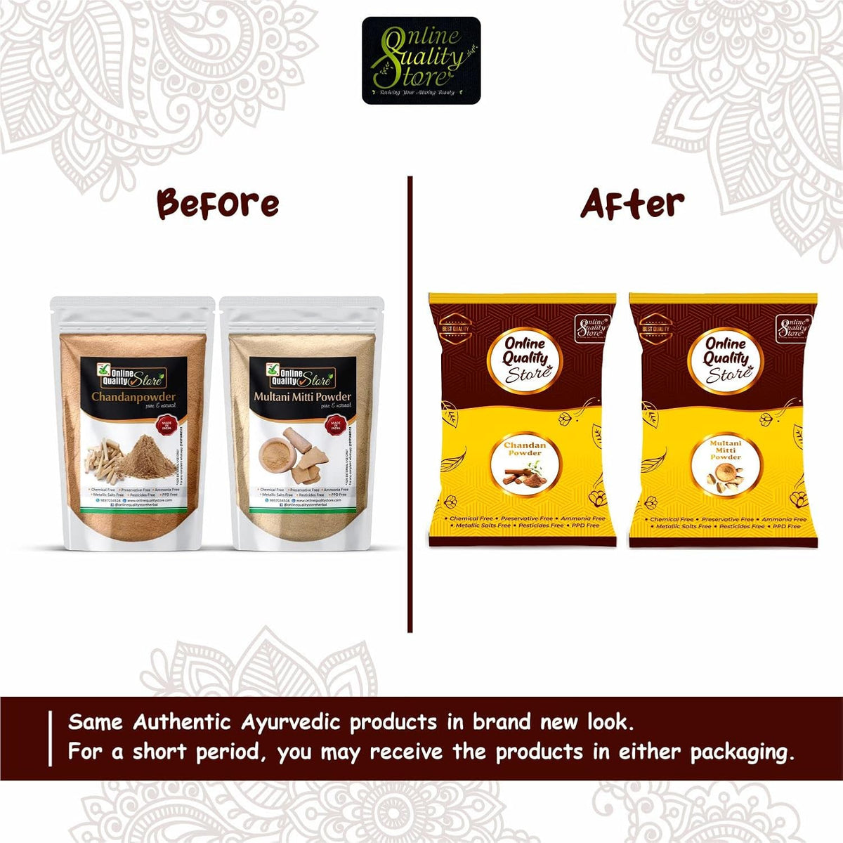 Online Quality Store Pure Organic Sandalwood Powder For Skin Whitening (Chandan Powder 150g) + Pure Multani Mitti Powder (250g), 400g