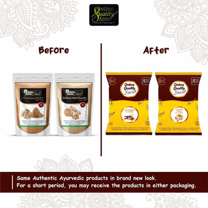 Online Quality Store Pure Organic Sandalwood Powder For Skin Whitening (Chandan Powder 150g) + Pure Multani Mitti Powder (250g), 400g