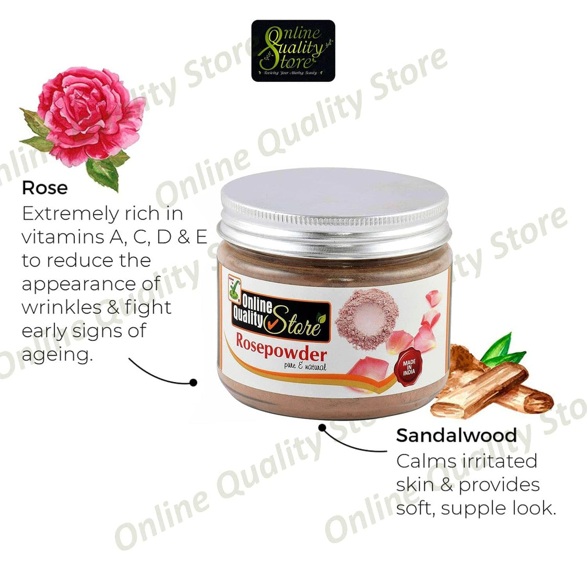 Online Quality Store Rose Petal Powder |Rosoideae |Rosa Centifolia, Gulab for Face Pack, rose petal powder for skin & for Skin Care, Face Pack |face care product |Hair Care,125g