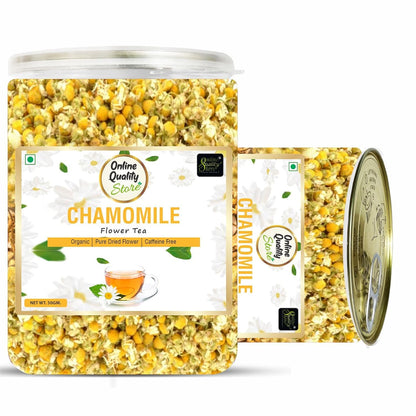 Online Quaity Store Organic Chamomile Flower Tea - 50g | Caffeine Free Herbal Tea | Sleep Tea & Stress Relief | 100% Natural Chamomile Flower Tea Leaves