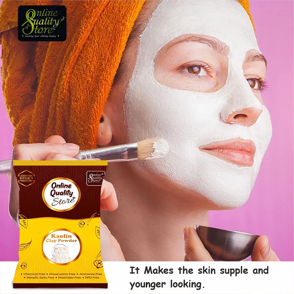 Online Quality Store Natural Kaoline/Clay Powder For Acne, Blackheads And For Glowing Skin, 250g