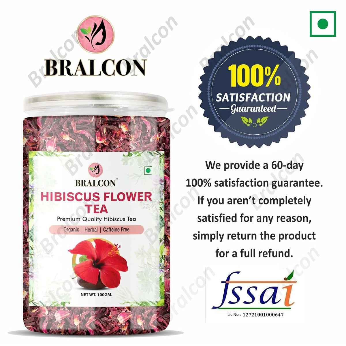 BRALCON Organic Hibiscus Flower Tea- 100g