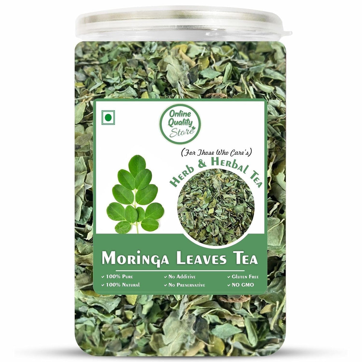 Online Quality Store Moringa Loose Leaves Tea - 100 Gm | Moringa Leaves Herbal Tea | Moringa Green Tea | Green Tea | Natural Tea