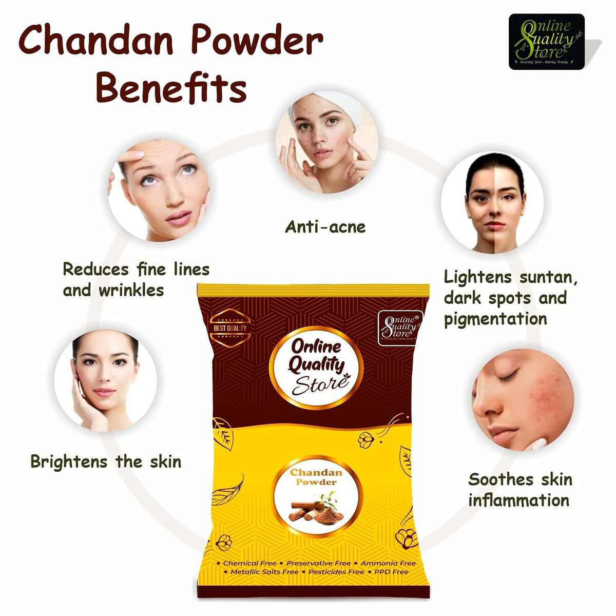 Online Quality Store pure chandan powder for face |Organic Sandalwood Powder |Chandan powder, face mask |Sandalwood Powder For Skin and body |chandan powder for puja |Chandan |facepack |facemask,250g