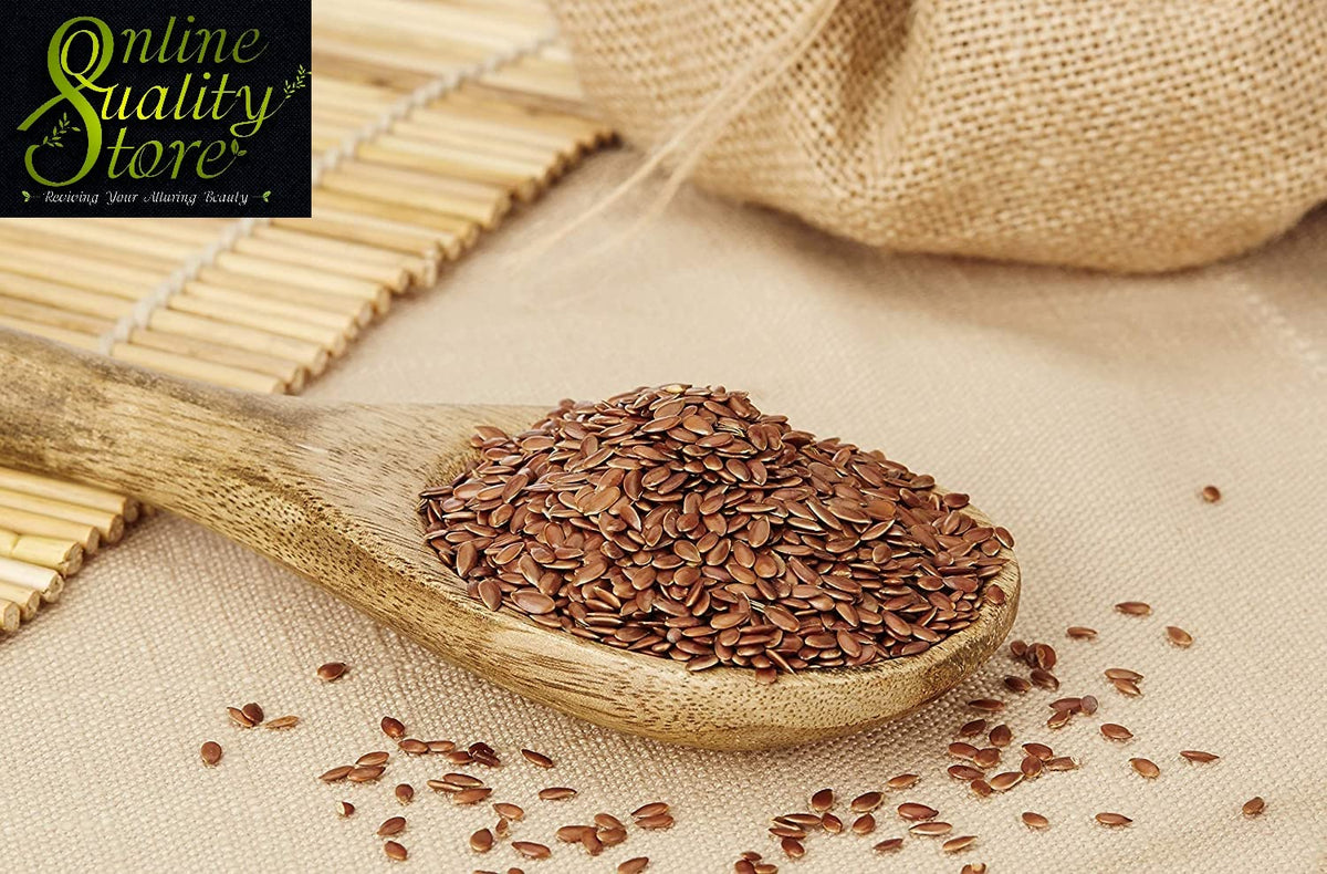 Online Quality Store Organic Flax Seeds -400g(100g x 4 Pack)|Flax Seeds for Hair Growth|Alsi