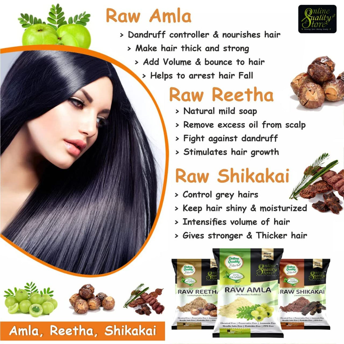 Online Quality Store herbal hair shampoo and hair mask(RAw form -Amla,Reetha, Shikakai,bhringraj and Hibiscus) (Raw_Reetha_Amla_Shikakai_Bringraj_Hibiscous_500g)