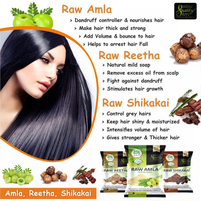 Online Quality Store herbal hair shampoo and hair mask(RAw form -Amla,Reetha, Shikakai,bhringraj and Hibiscus) (Raw_Reetha_Amla_Shikakai_Bringraj_Hibiscous_500g)