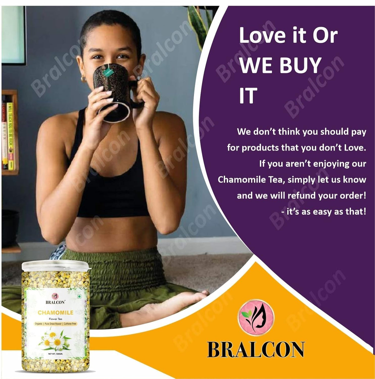 BRALCON Organic Chamomile Flower Tea - 100g