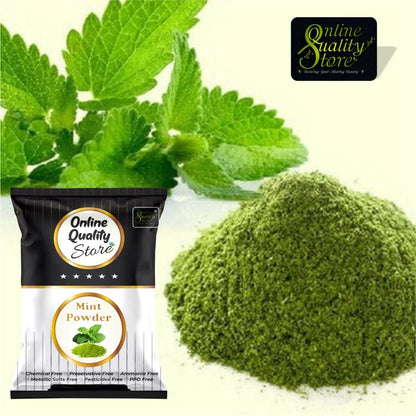 Online Quality Store Herbal Mint Powder for Hair and Face |Pudina Powder for Face |Mint Powder for Skin | Mint Powder for Hair | No added Chemicals, 100 Grams