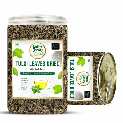 Online Quality Store Tulsi Leaves Tea - 50g | Pure Dried Tulsi Leaves Herbal Tea | Tulsi Tea helps in Boost Immunity