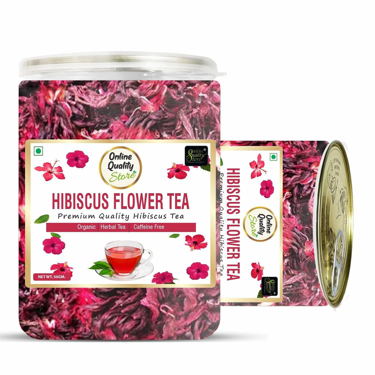 Online Quality Store Organic Hibiscus Flower Tea - 50Gram|Hibiscus Tea Leaves|Natural Hibiscus Flower Tea Whole Leaf Used For Iced Tea