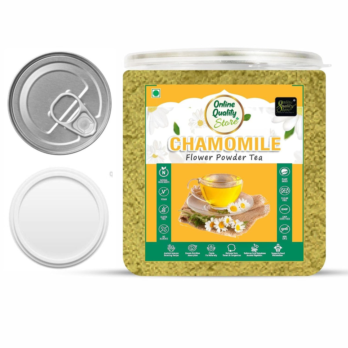 Online Quality Store Chamomile Flower Powder Tea - 100g | Chamomile Tea Powder Caffeine Free Herbal Tea