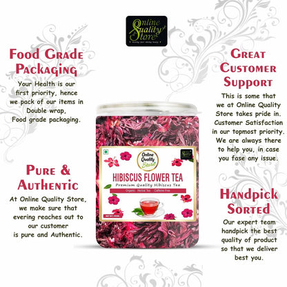 Online Quality Store Organic Hibiscus Flower Tea - 50Gram|Hibiscus Tea Leaves|Natural Hibiscus Flower Tea Whole Leaf Used For Iced Tea
