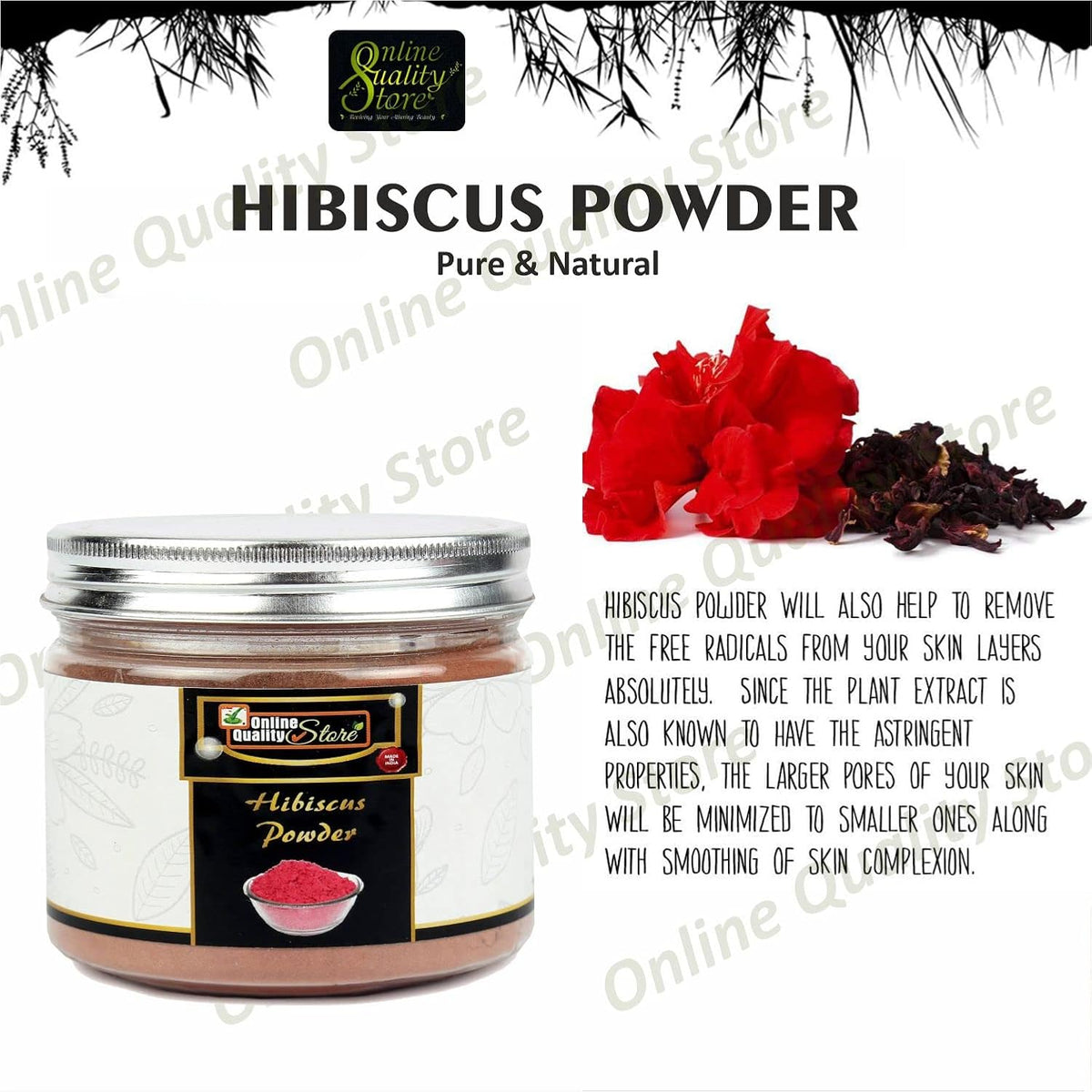Discover Online Quality Store Rose, Neem & Orange Peel Powder combo for a natural skincare routine. Perfect for DIY face packs, cleansing and refreshing skin care. Pure herbal powders for a simple, plant-based beauty routine.