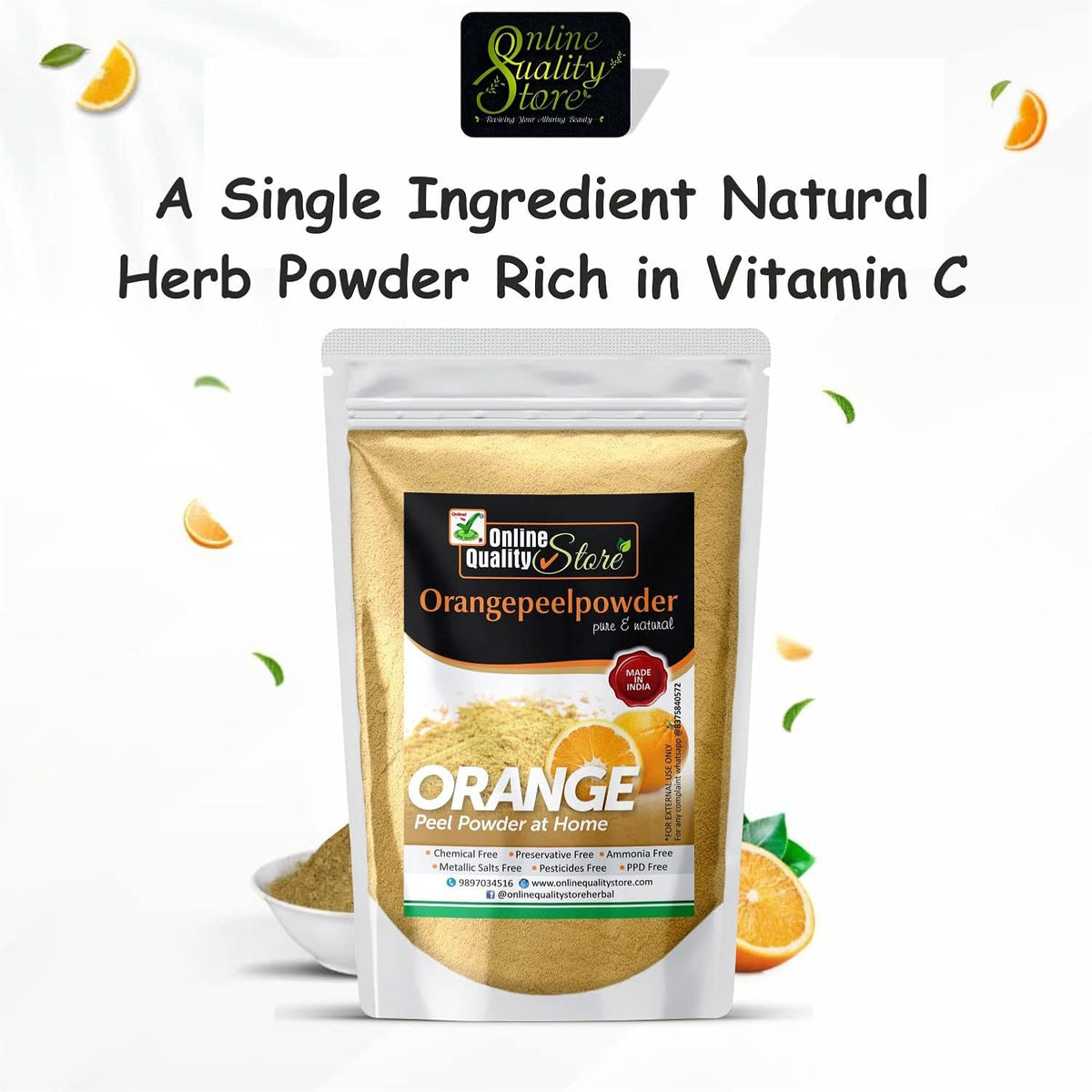 Orange peel powder for skin whitening (900 Gm)