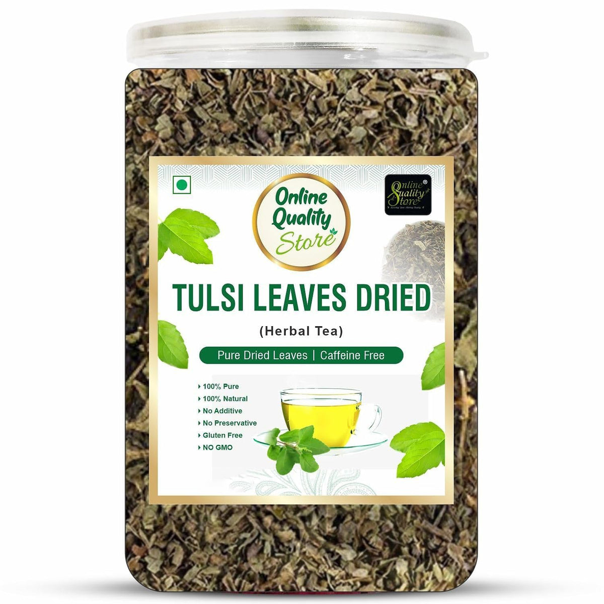Online Quality Store Tulsi Leaves Tea - 50g | Pure Dried Tulsi Leaves Herbal Tea | Tulsi Tea helps in Boost Immunity