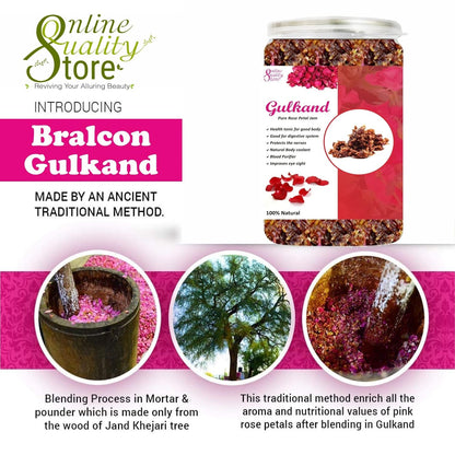 Online Quality Store Natural Gulkand (Rose Petal Jam), 900g | Sun-Cooked Damask Rose Petals & Rock Sugar |Pure gulkand Organic| Gulkand for Paan