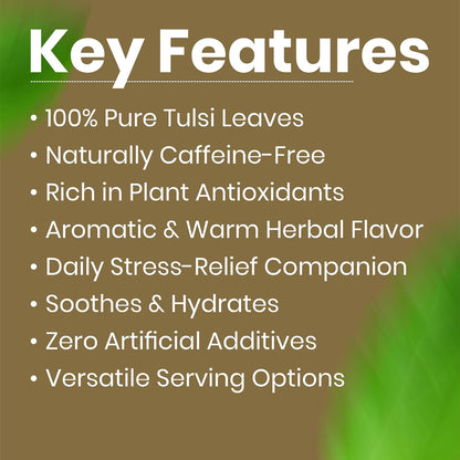 REORIC Tulsi Herbal Tea | Premium Holy Basil Leaves Tea Infusion for Morning & Evening Refreshment, 50g