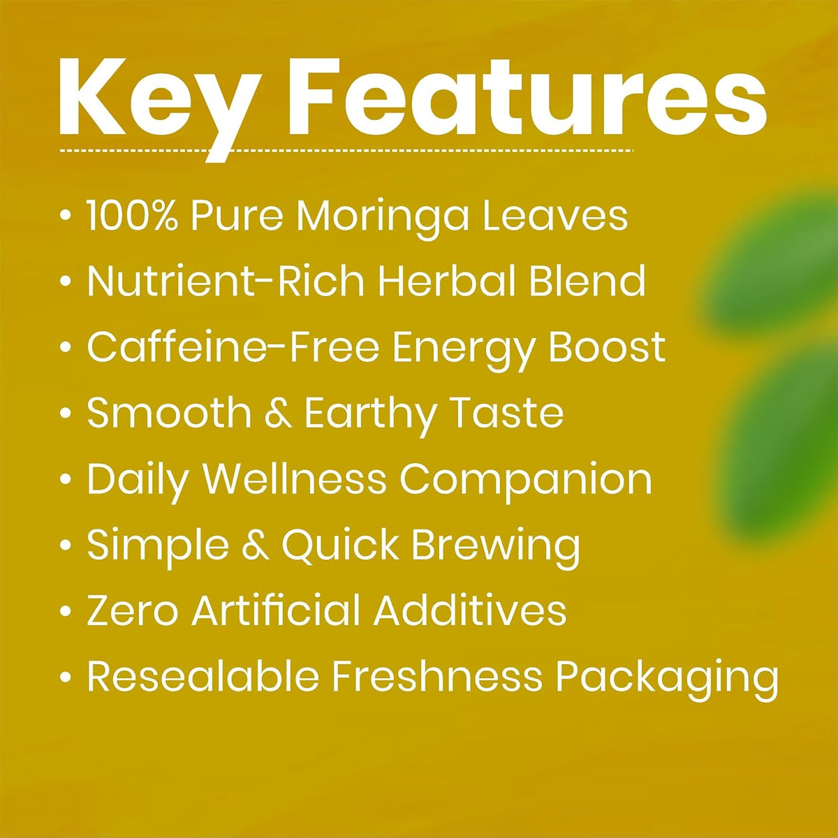 REORIC Moringa Herbal Tea 50g | Premium Dried Moringa Leaves Infusion | Smooth & Earthy Green Beverage | Daily Refreshment Drink