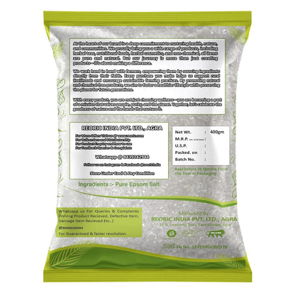 BRALCON Epsom Salt for Foot Soak & Bath - 400g | Natural Bath Salt for Relaxation & Soothing Experience | Bath Salt for Spa, Foot Care & Daily Wellness Use