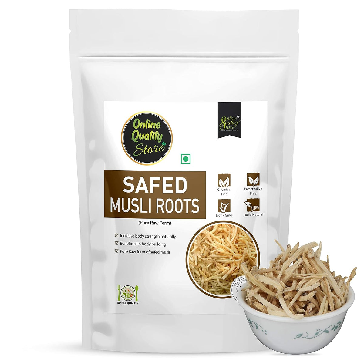 Online Quality Store Safed Musli Roots-100g|Natural White Musli|Swet Musli |Chlorophytum Borivilianum