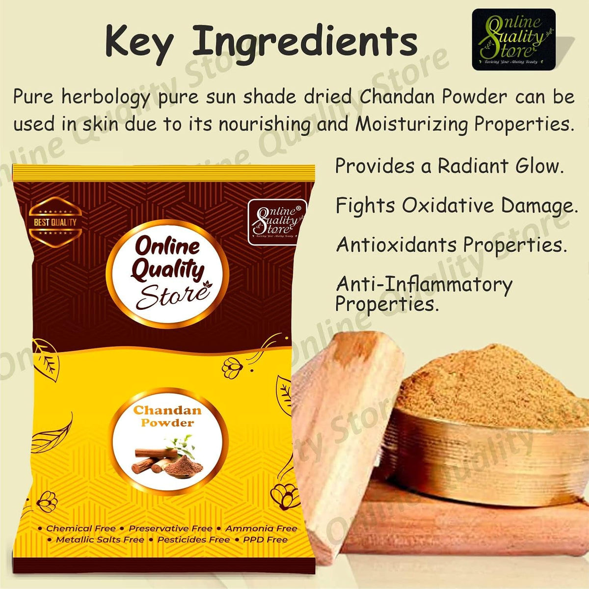 Online Quality Store pure chandan powder for face |Organic Sandalwood Powder |Chandan powder, face mask |Sandalwood Powder For Skin and body |chandan powder for puja |Chandan |facepack |facemask,250g