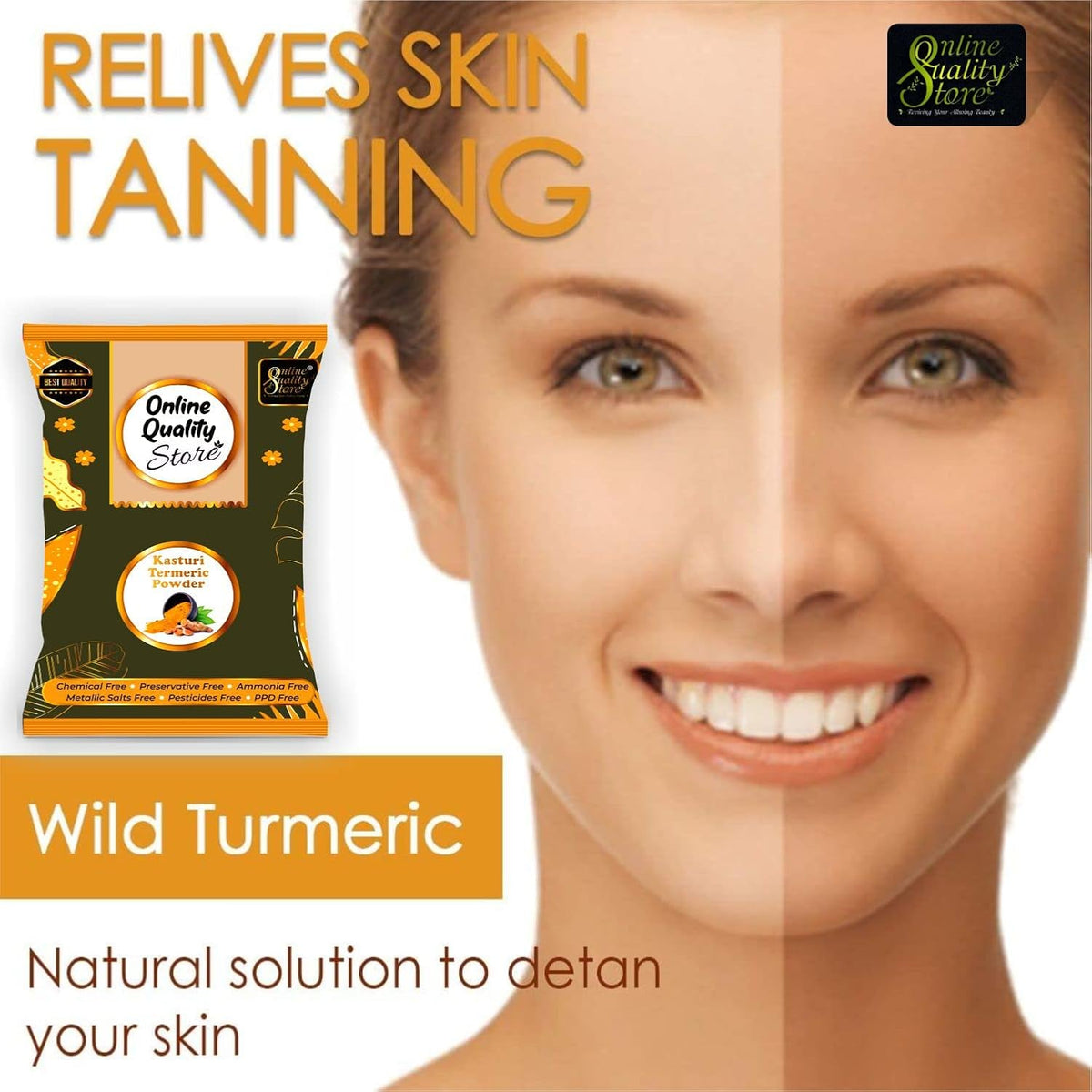 Online Quality Store Kasturi Turmeric Powder for Face Pack (400 Gm)