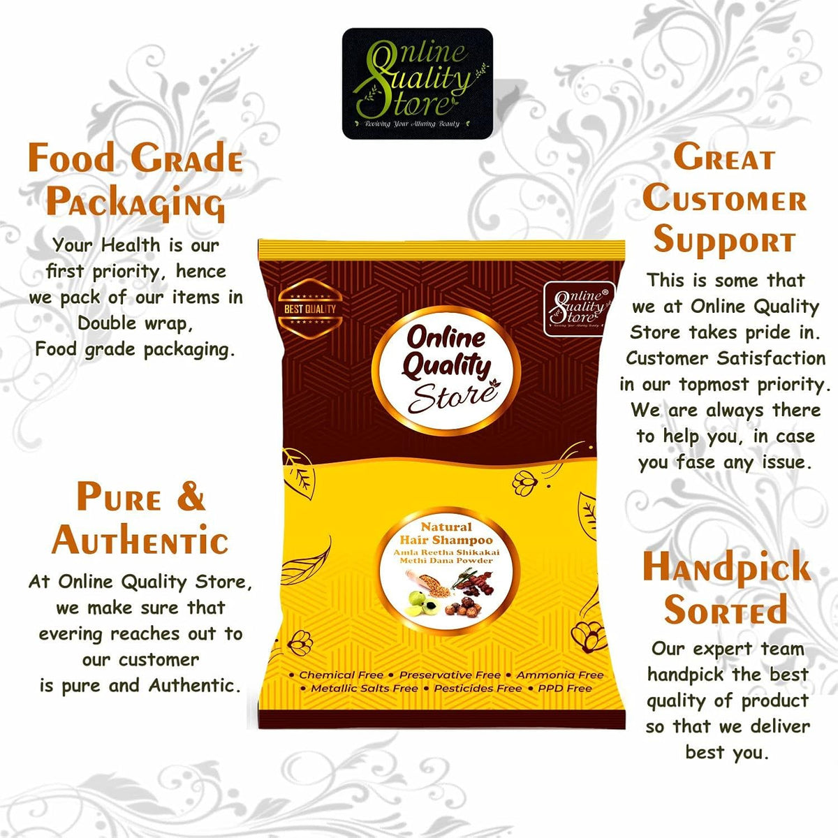 Online Quality Store dry shampoo | Amla Reetha Shikakai Powder Natural Hair Shampoo for Hair (200g Pack,dry)