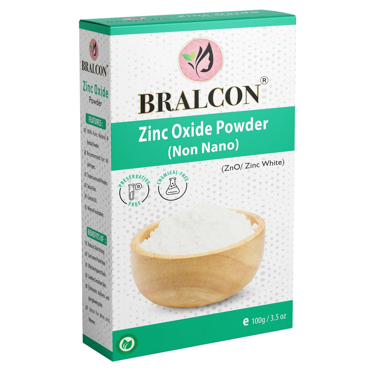 Zinc Oxide Non Nano Powder Sunscreen | Face Pack, Skin Care | Sunscreen Lotion DIY | 100gm | Pack of 1