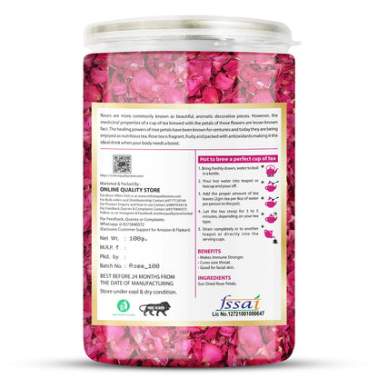 Online Quality Store Organic Hibiscus Flower Tea, Butterfly Pea Flower Tea, Rose Flower Tea, Lemongrass Tea Combo-400g(100g x 4 Pack)|Caffeine Free Herbal Tea|Premium Hibiscus Tea|Rose Tea|Antioxidant